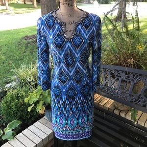 🌺Chico’s Jeweled V Neck Long Sleeve Dress.